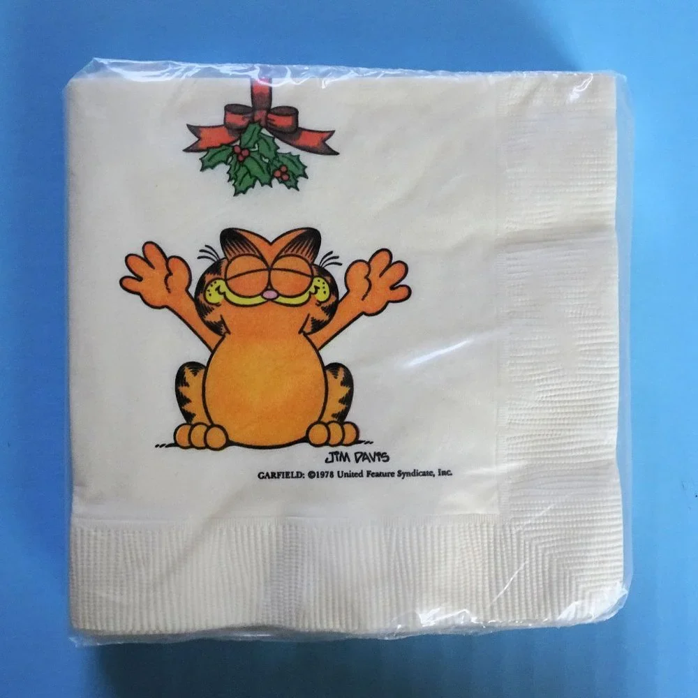 Vintage 1990s Garfield Cat Paper Napkins Comic Kitty Tabby Party Collectible Vtg